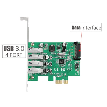 SATA Hatalom PCI Express kártya új, magas minőségű, Pci-e, USB 3.0 bővítőkártya 4-port interfész 5Gbps NEC Chipset D720201 adapter