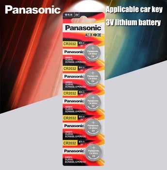Panasonic Eredeti 5db/sok cr 2032 elemmel működik 3 v-os Érme Lítium Akkumulátor Nézni Távirányító Kalkulátor cr2032