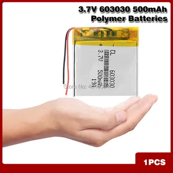 3.7 V 603030 500mAh Li-Polimer Li-po Akkumulátor Újratölthető 3,7 v Feszültségű Pcb Felelős Védett Li Lítium-ion Akkumulátor