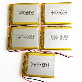 Sok 5 db 3,7 V 1800mAh 604050 Lítium-Polimer LiPo Akkumulátor Li sejtek Mp3 GPS PSP power bank hangszóró intelligens karóra