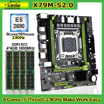 LGA 2011 X79 Játék Alaplap Kit Xeon E5 2690 CPU 8 Maggal 16 Szálak 16GB DDR3 ECC RAM Dual Csatorna NVME M. 2 SSD Combo