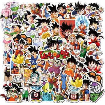 10/50Pcs Anime Dragon Ball Matricák Aranyos Rajzfilm Gördeszka Laptop Bőrönd Gitár Címkék Vízálló Graffiti Matrica Gyerekek Játék