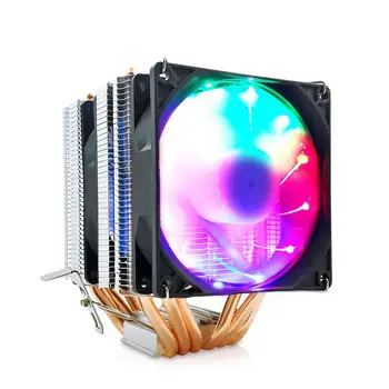 4 Pin PWM RGB Csendes PC Hűtő 6 Hő Csövek CPU-Hűtő Intel LGA 2011 775 1200 1150 1151 1155 X79X99 AMD AM3 AM4 CPU Hűtő Ventilátor