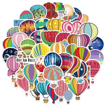 50 DB Színes Hőlégballon Aranyos, Vicces Matricák Laptop Gitár Gördeszka Poggyász Vízálló Graffiti Svindli Gyerek Játékok