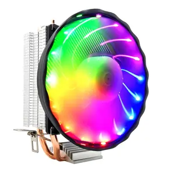 RGB LED CPU hűtő Hűtési 2 heatpipe a CPU ventilátor 3Pin PC Hűtő ventilátor Radiátor radiátor